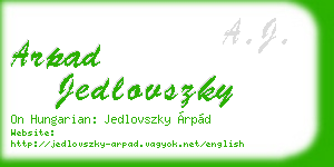 arpad jedlovszky business card