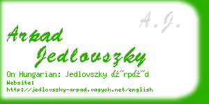 arpad jedlovszky business card